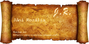 Jáni Rozália névjegykártya